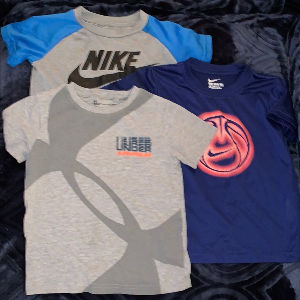 Three Boy’s Shirts Nike and Under Armour